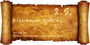 Kleinbauer Irén névjegykártya